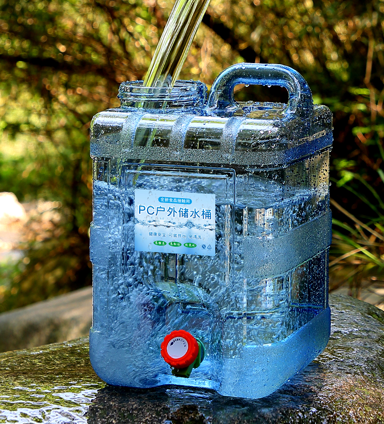三维工匠户外水桶家用储水用车载带水龙头蓄水大容量装水饮水纯净水箱