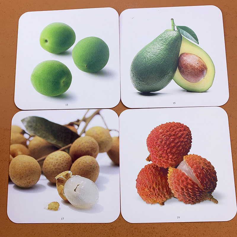 幼儿看图识物早教认知卡片认识水果蔬菜宝宝婴儿撕不烂早教卡幼儿0