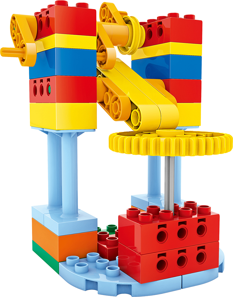 群隆大颗粒拼装积木兼容乐高9656科教教育系列工程机械齿轮玩具 群隆