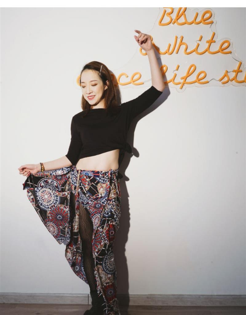 纪小白原创肚皮舞服装练功服竹节棉绑带上衣裹裙宁佐寒