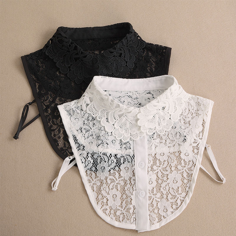 高品质女式假领子时尚蕾丝假领子新款百搭假领毛衣搭配简约假领子白色