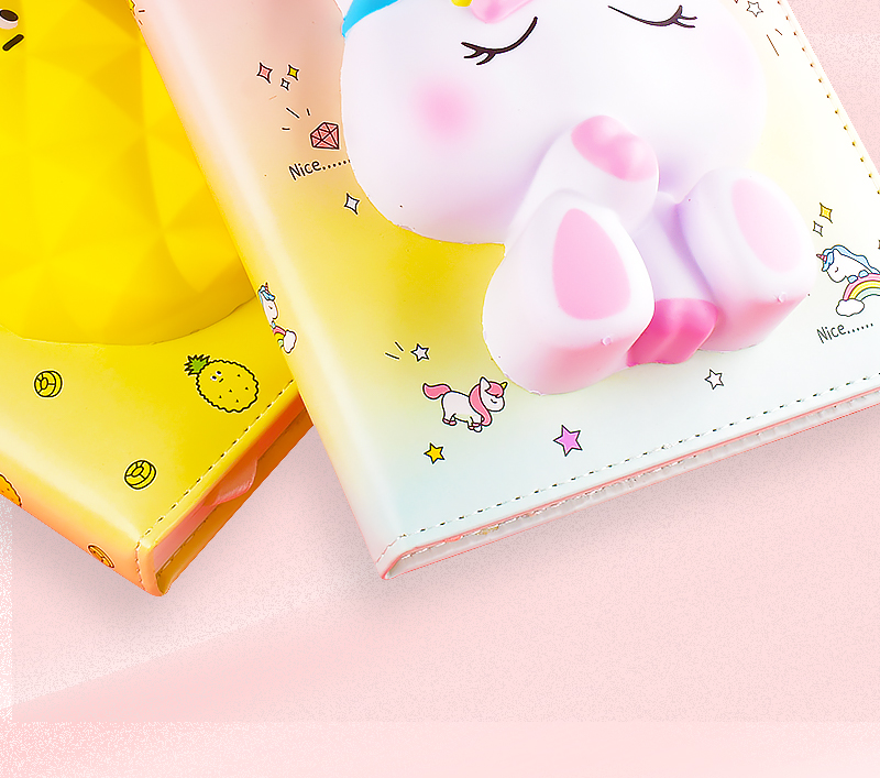 独角兽减压本解压笔记本学生本子日记本小兔子手账本套装小女生网红
