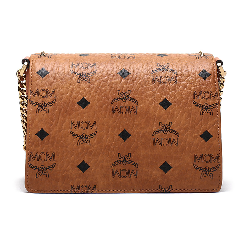 mcm女士patriciavisetos系列涂层帆布配皮铆钉手提单肩斜挎包mwraspa