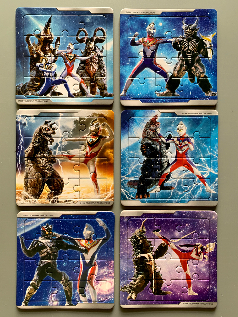 拼图玩具奥特曼卡片男孩拼装幼儿早教智力开发37岁12块盒装怪兽小档案