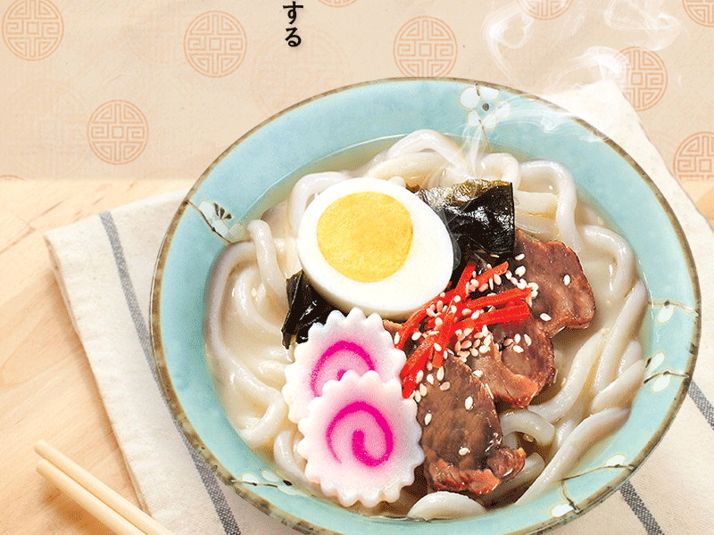 寿桃(sautao)米面制品 寿桃日式乌冬面12包手抽礼盒装节日送礼佳品 配