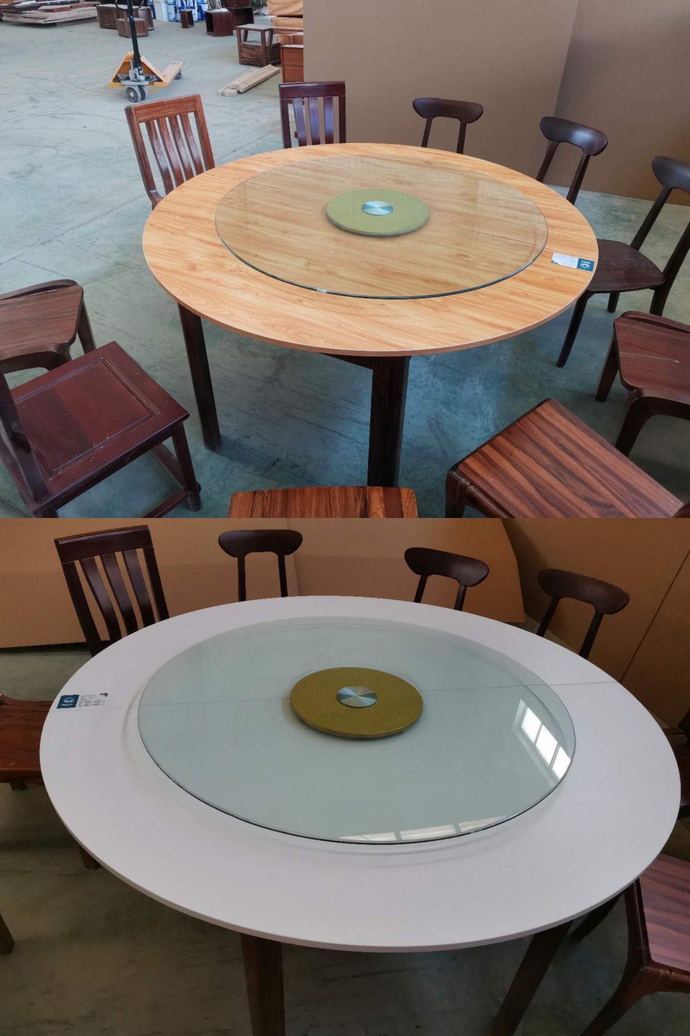 檀星星折叠圆桌面台面实木餐桌圆形桌面园台桌面实木折叠圆桌大圆桌