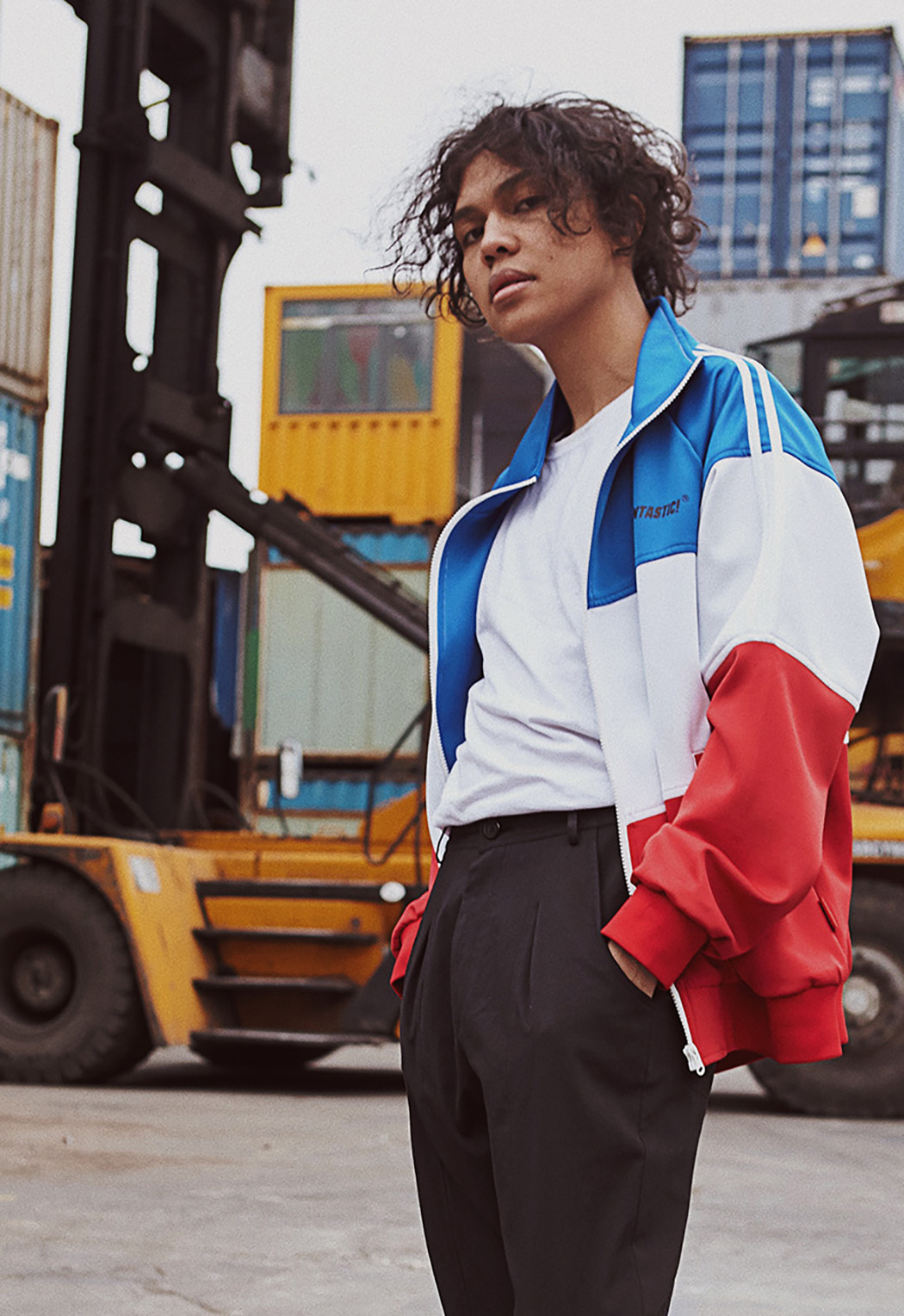 fantasticplanet怪诞星球复古拼色运动夹克