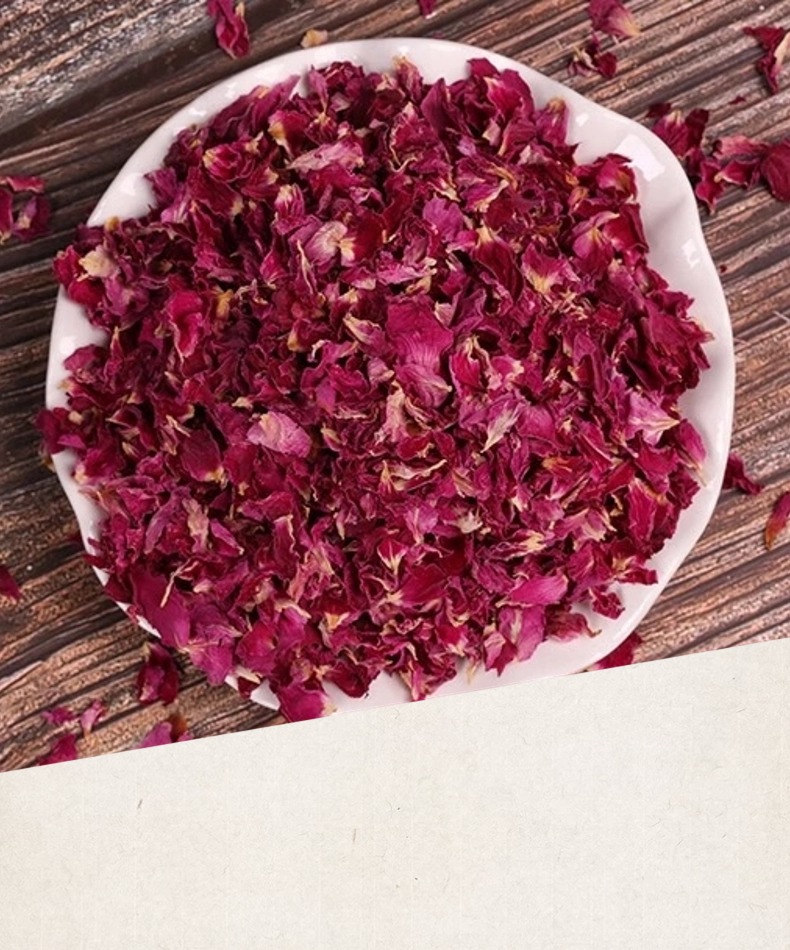 平阴红玫瑰花瓣碎干烘焙饮品装饰专用食用重瓣玫瑰花碎摆盘阿胶糕