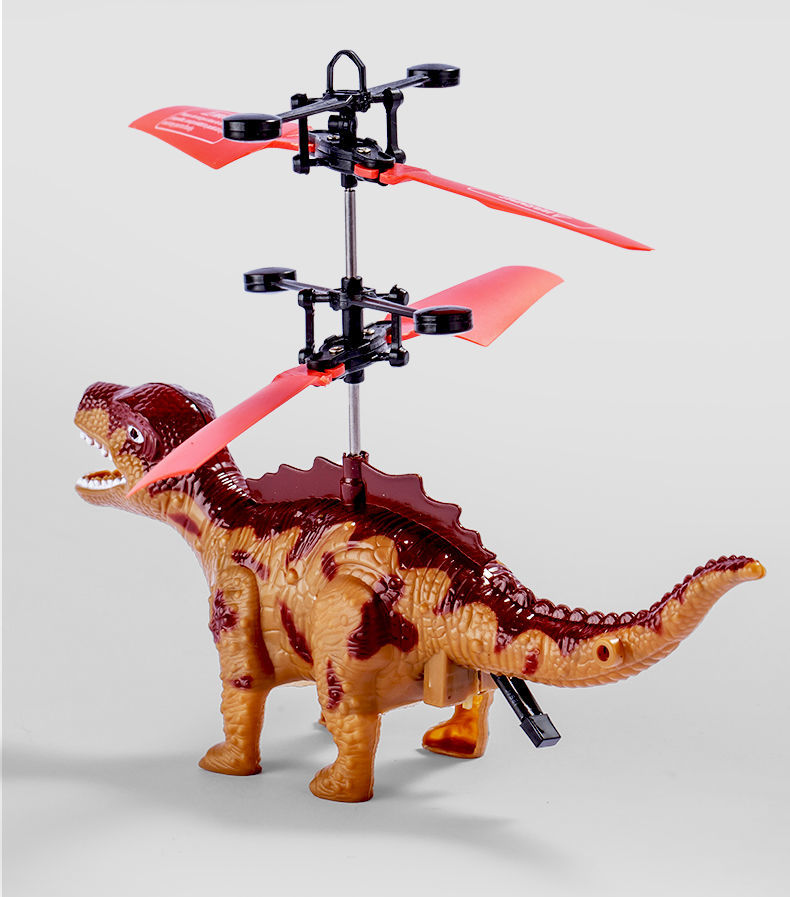 恐龙玩具儿童无人飞行器遥控飞机儿童充电耐摔霸王龙动物电动玩具蓝色