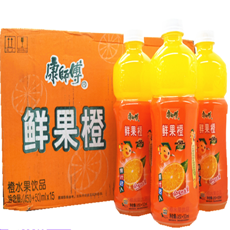 康师傅鲜果橙500ml12瓶橙汁水果饮品