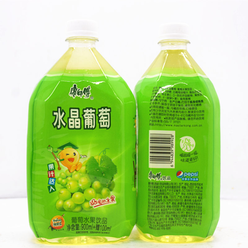 康师傅水晶葡萄汁整箱1升12瓶大瓶装水果味饮料果汁饮品
