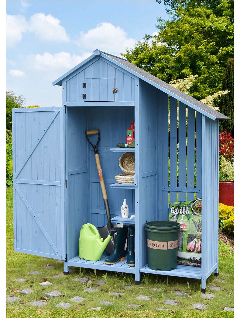 家柏饰corated户外收纳柜工具杂物箱多功能柴火房防雨实木庭院花园