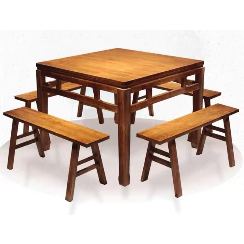 卡里鳄餐桌 卡里鳄方桌实木桌木骨架为主的方桌会客洽谈桌实木制作方