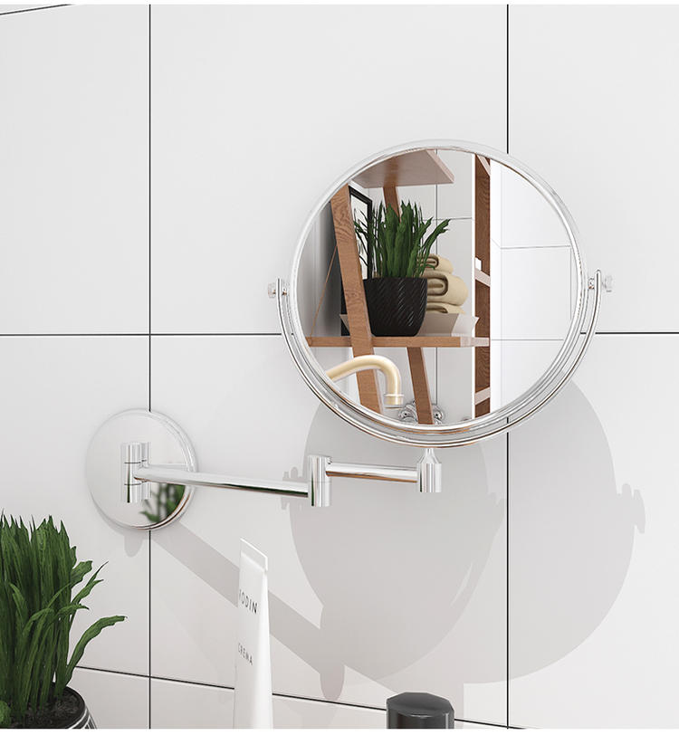 yicheng浴室化妆镜子酒店卫生间折叠伸缩可推拉放大免打孔大号美容