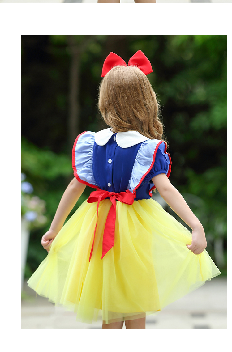 印象童年女童白雪公主裙2022新款连衣裙夏装儿童冰雪奇缘生日礼服