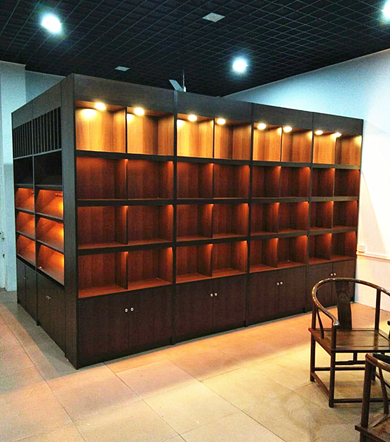 木质红酒展示柜茶叶样品展柜台陈列柜超市烟酒柜玻璃展示柜子定制 长1