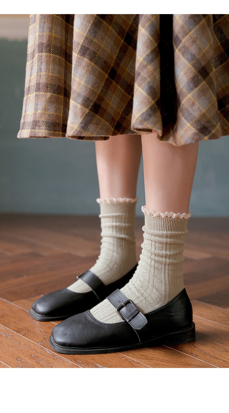 蕾丝长筒袜子女ins潮夏季常规中筒袜韩国日系百搭 费琳