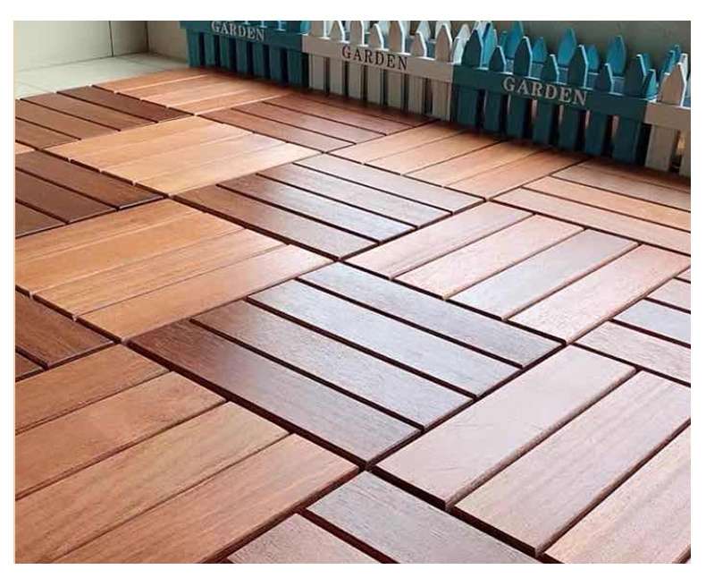 古达木阳台户外实木地板甘巴豆露台花园室外地面铺设改造自拼装接