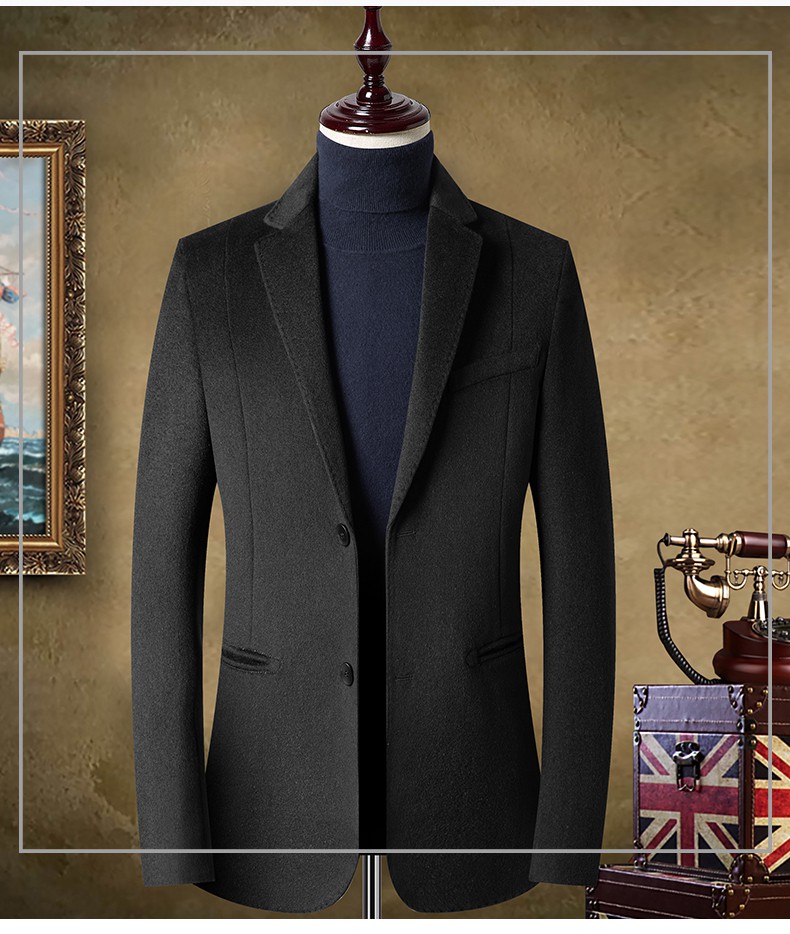 kaiser凯撒秋冬新款纯羊毛西服男商务休闲中年爸爸毛呢西装呢子上衣