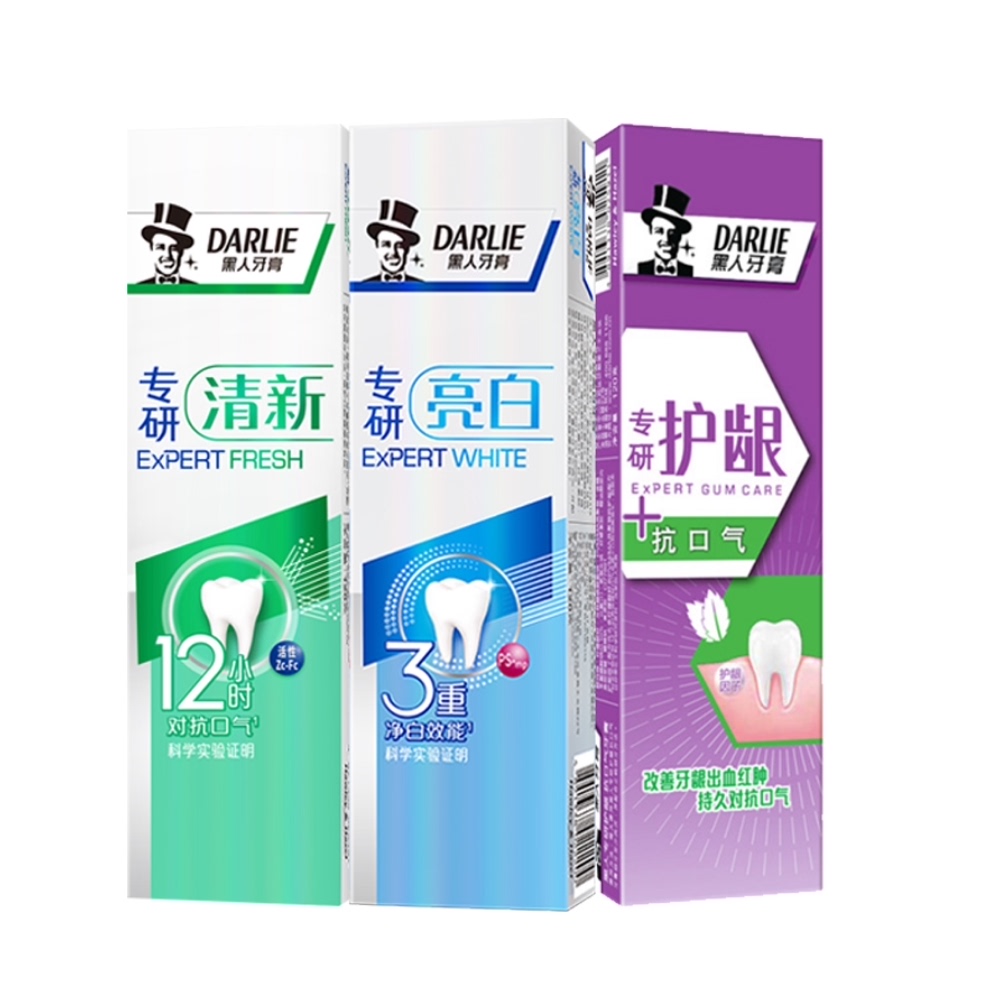 黑人牙膏专研护龈清新亮白套装80g多规格护齿清新口气美白去黄