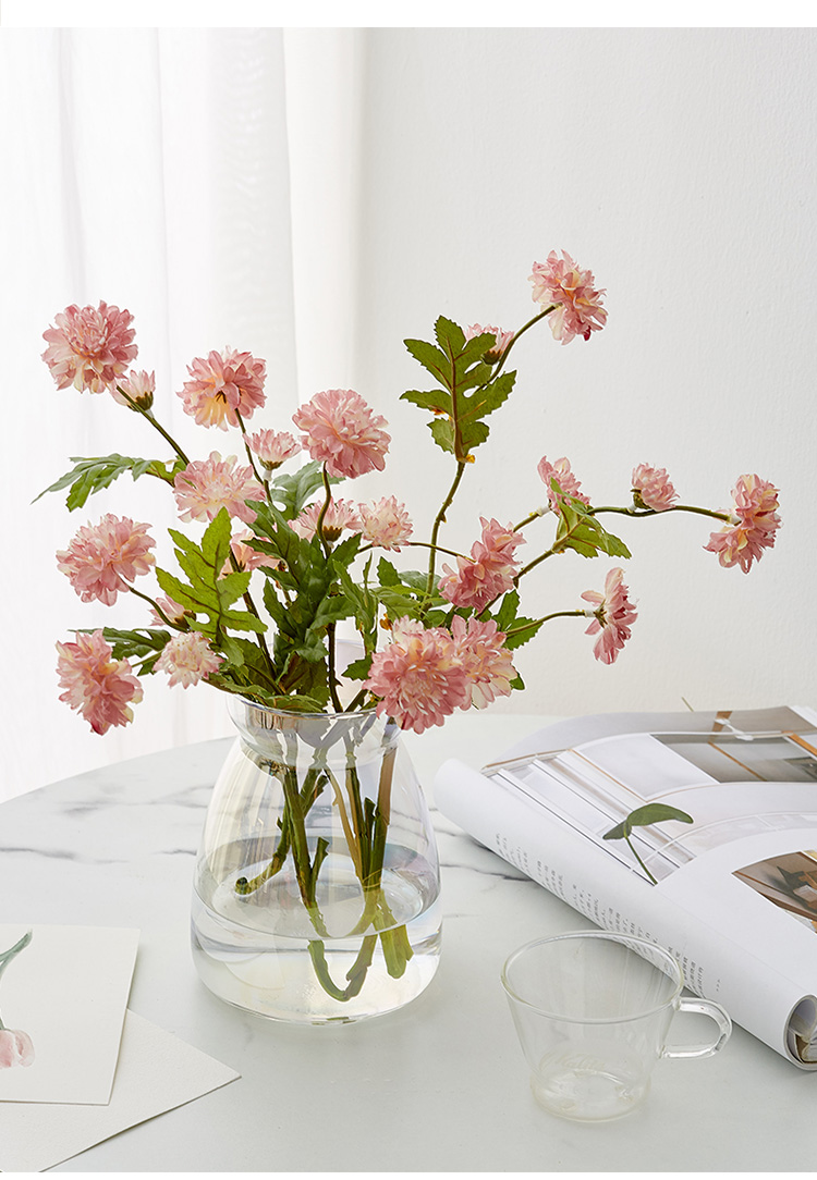 北欧创意简约鲜花玻璃花瓶摆件大号透明网红干花插花客厅卧室装饰