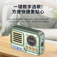 先科(SAST)多功能可充电插卡蓝牙收音机 C1 黑色迷你大屏便携式持久续半导体歌词显示航老人专用随身听FM收音机