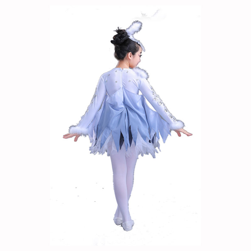 六一儿童动物服小鸟演出服小荷风采鸟鸟鸟舞蹈裙蓬蓬纱裙女表演服白色