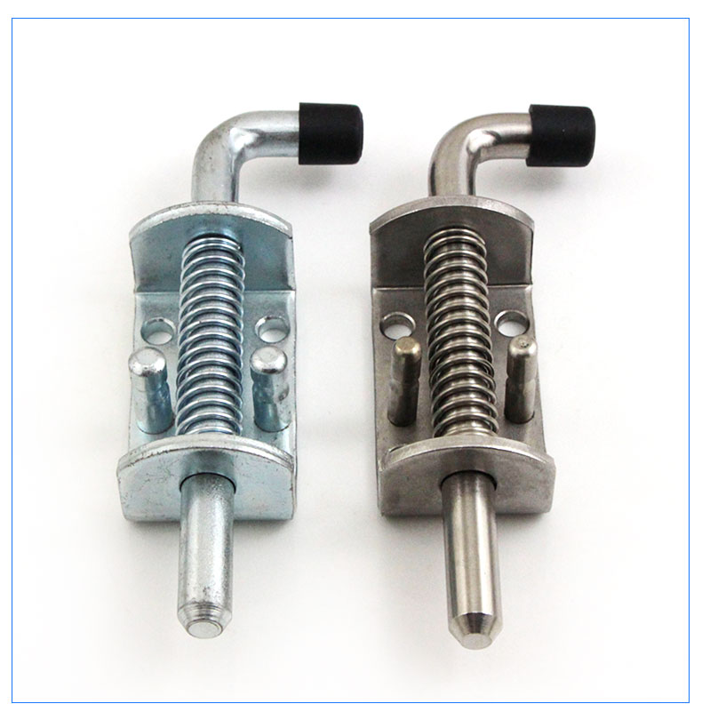 304不锈钢工业重型铁弹簧机械设备柜门汽车货车车厢镀锌插销12mm 敬平