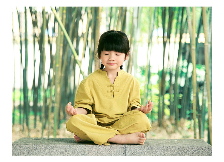 珂卡慕kekamu新款团队亲子服童装棉麻瑜伽服户外运动禅修服居士服ks