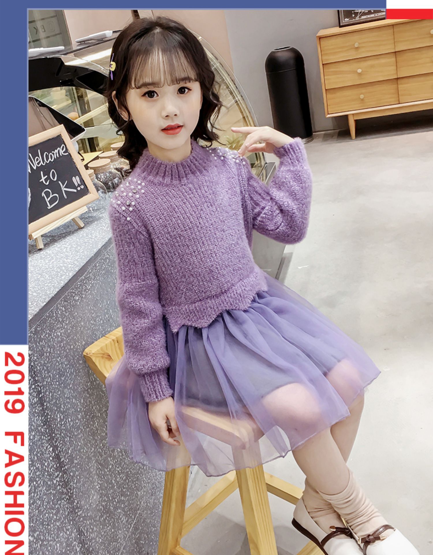 【新品直营】女童秋冬装连衣裙三四五六七八九十岁儿童洋气毛衣小女孩