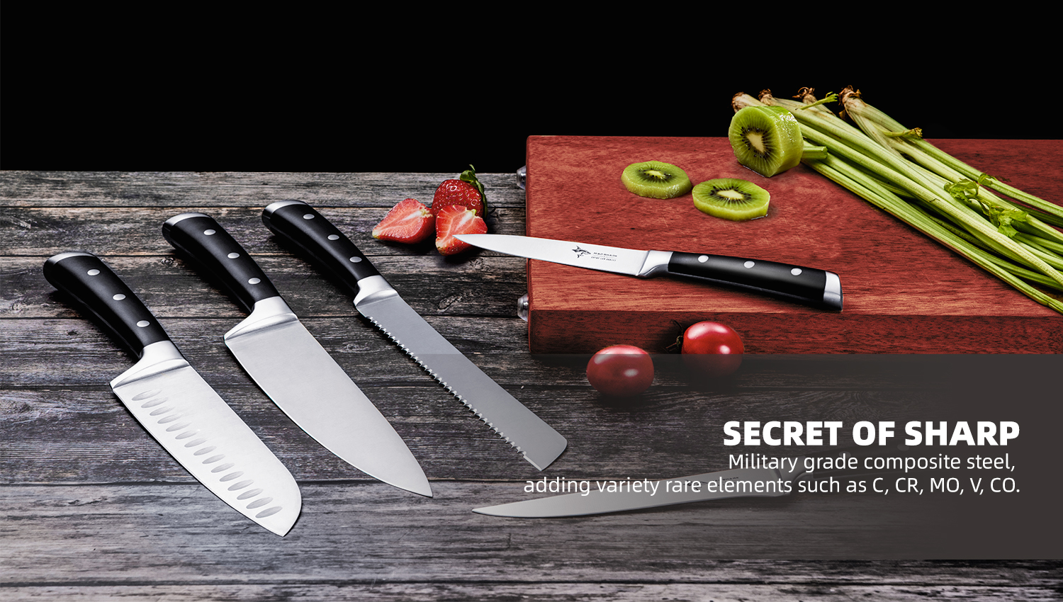 狂鲨madshark德国菜刀三德家用牛扒面包水果剔骨厨师房刀具超快锋利