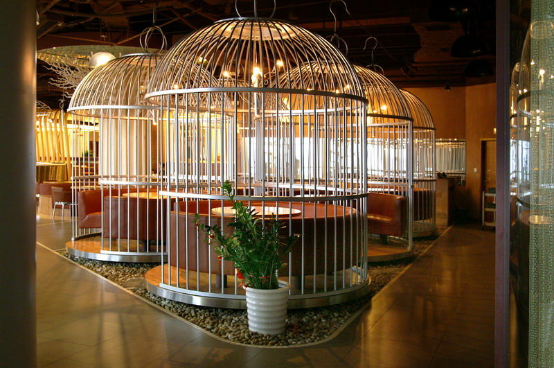 fsile欧式铁艺装饰鸟笼创意户外亭餐厅火锅摆件道具大酒吧婚庆鸟笼