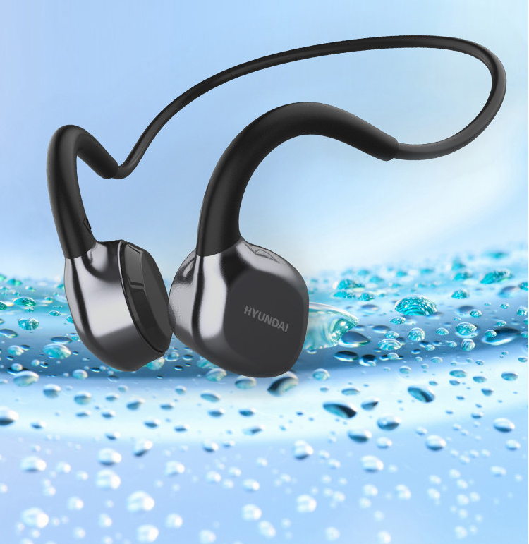 现代(hyundai) b1骨传导耳机 蓝牙耳机 运动跑步双耳不入耳骨传感无线