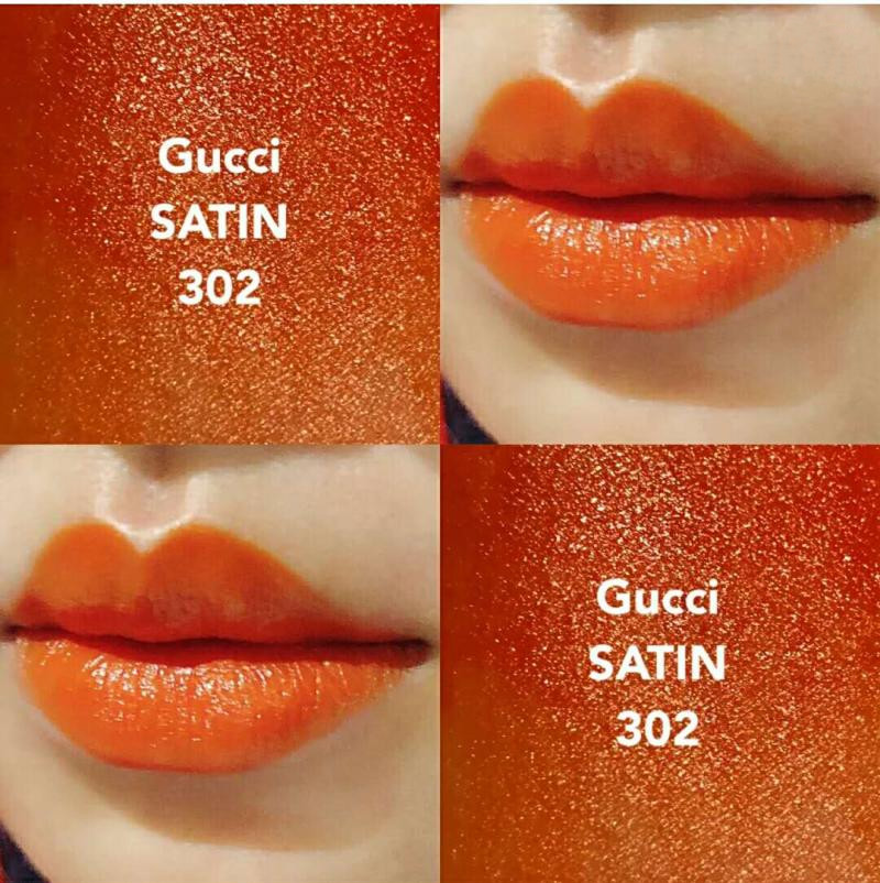 《七夕礼遇》gucci古驰金管口红小碎花 2019新款缎面唇膏203 505 25送