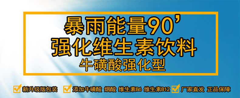 栗子园暴雨能量600ml15瓶维生素饮料牛磺酸强化型功能饮料整箱