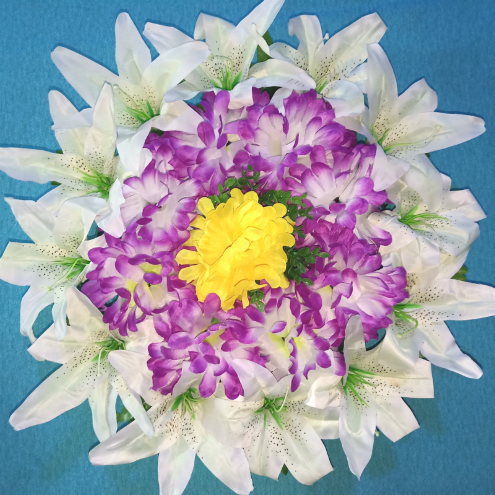 清明节扫墓花上坟假花祭奠装饰花圈绢布仿真白事祭祀墓前殡葬用品