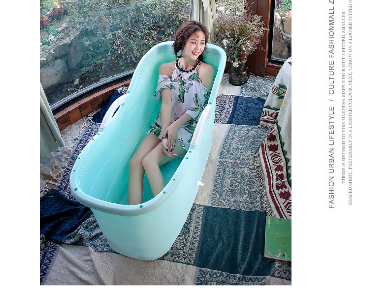 大人泡澡桶成人洗澡桶网红浴缸家用女身大号加厚沐浴桶浴盆神器