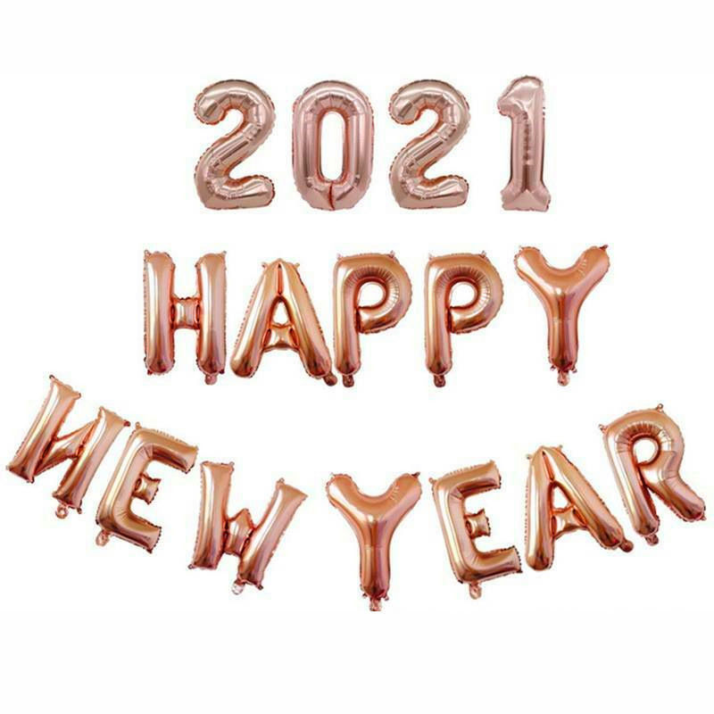 2021春节新年快乐元旦场景装饰品气球公司年会商场布置背景墙套餐银色