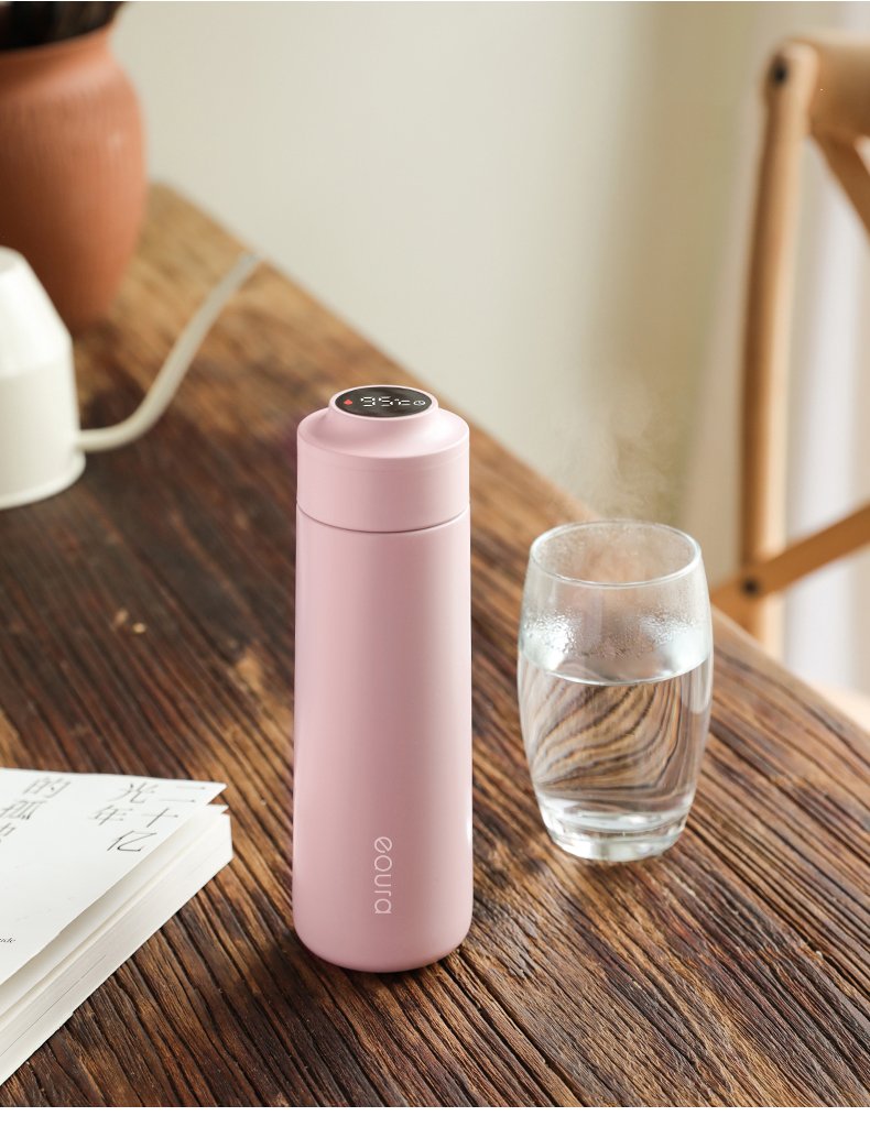 保温杯女士学生简约可爱便携智能316不锈钢水杯提醒喝水保温杯男