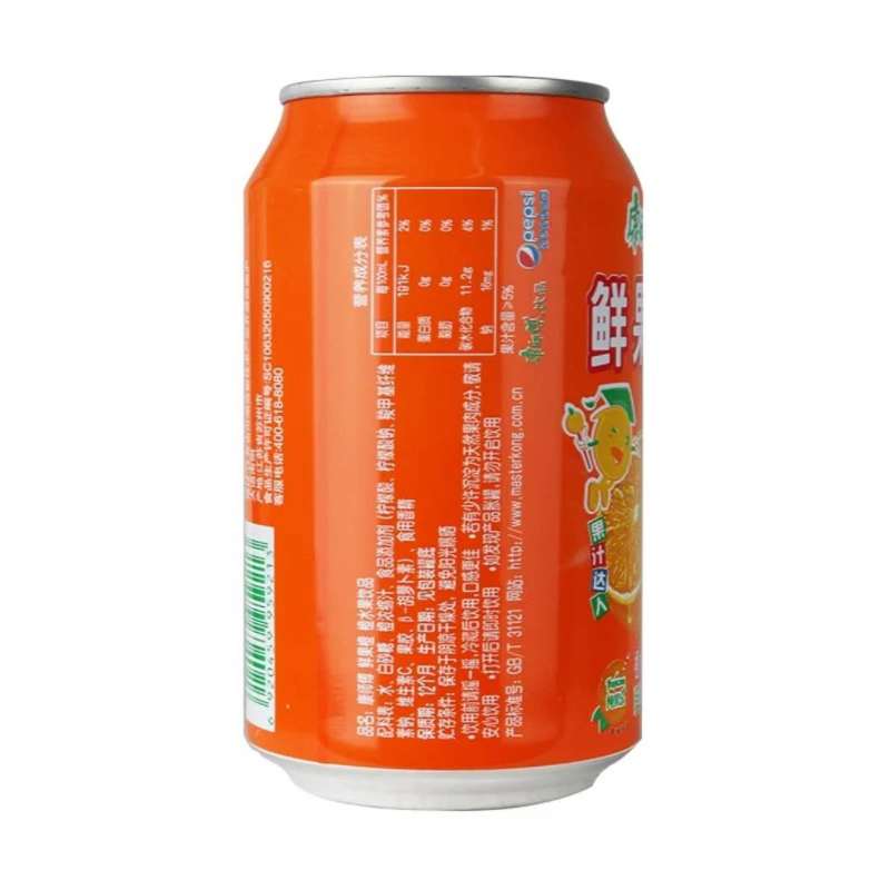 新日期当天发货康师傅鲜果橙饮料易拉罐橙汁310ml24罐整箱橙汁饮料