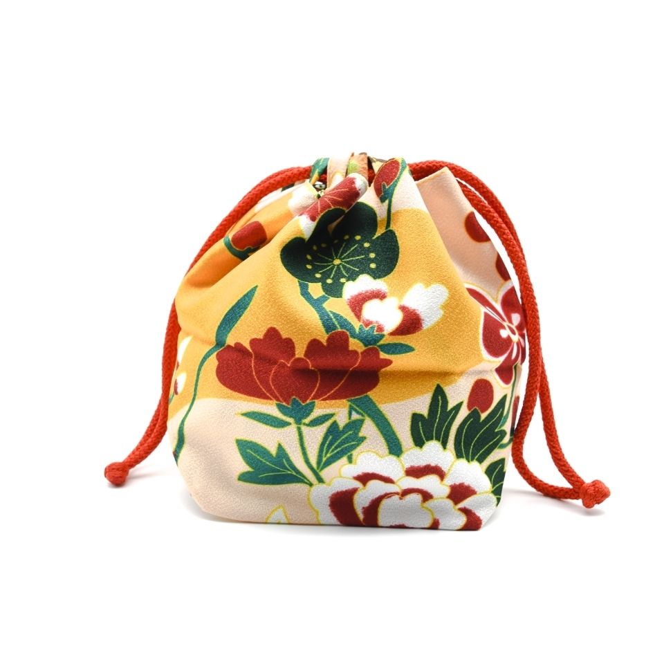 和服手袋日本和风小包手拎包布艺樱花包零钱杂物包酒红小樱花均码