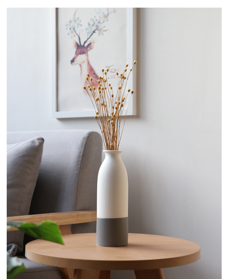 简约现代日式文艺白色客厅摆件家居水培创意装饰干花艺陶瓷花瓶三维