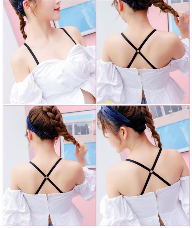 新款美背交叉防滑肩带女百搭性感内衣带防滑文胸带宽带透明隐形带