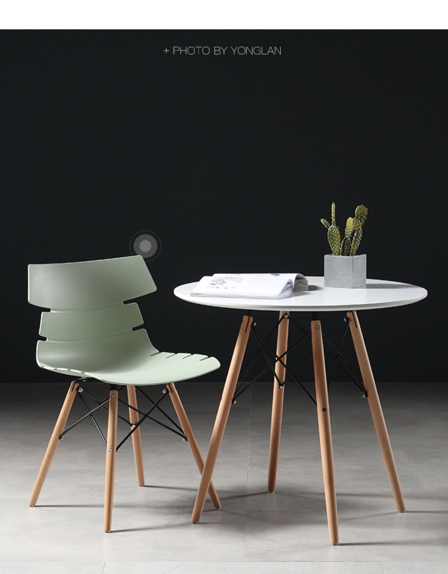 寻木匠伊姆斯桌子北欧桌椅组合西餐桌现代简约圆形餐桌洽谈圆桌白色