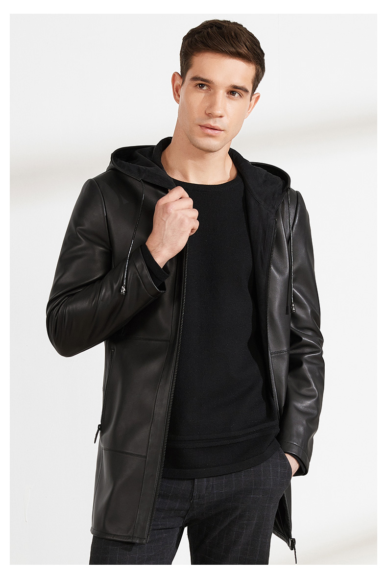 雪豹2019秋季新款绵羊皮男士皮衣休闲夹克商务真皮外套