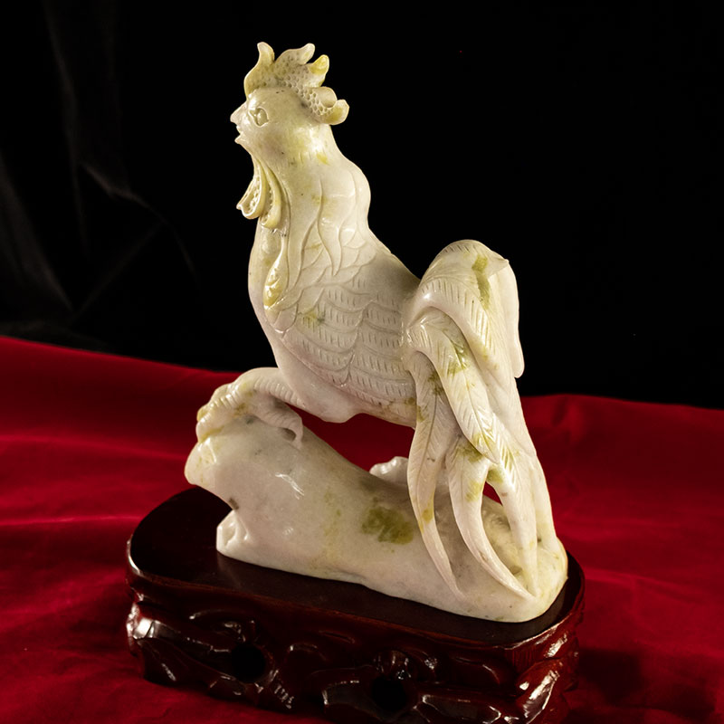 美帮汇玉石鸡摆件玉公鸡金鸡元宝鸡家居客厅工艺品摆件