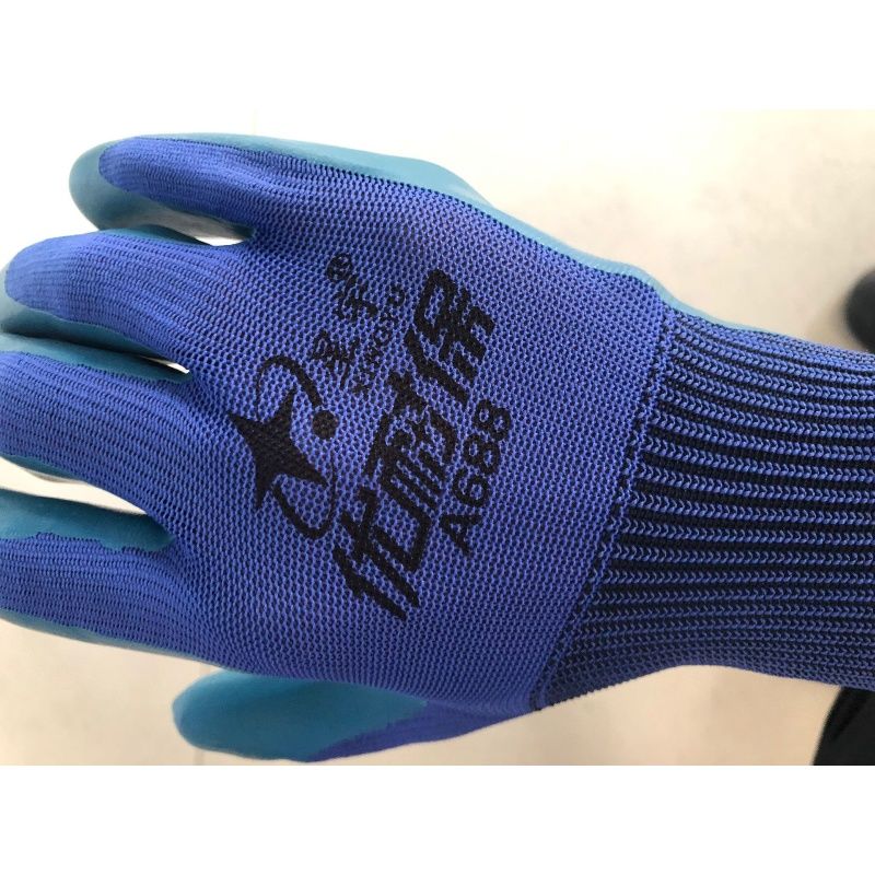 正品星宇a688蓝色12双优耐宝a688高耐磨透气防滑浸胶a698劳保工地不