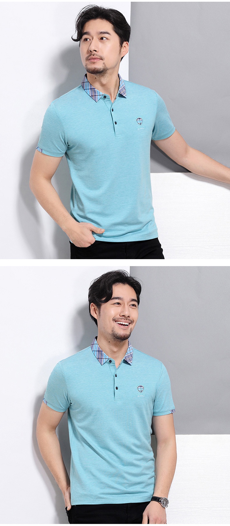 【铂瑟】夏季短袖polo衫纯棉短t恤男半袖夏天保罗衫