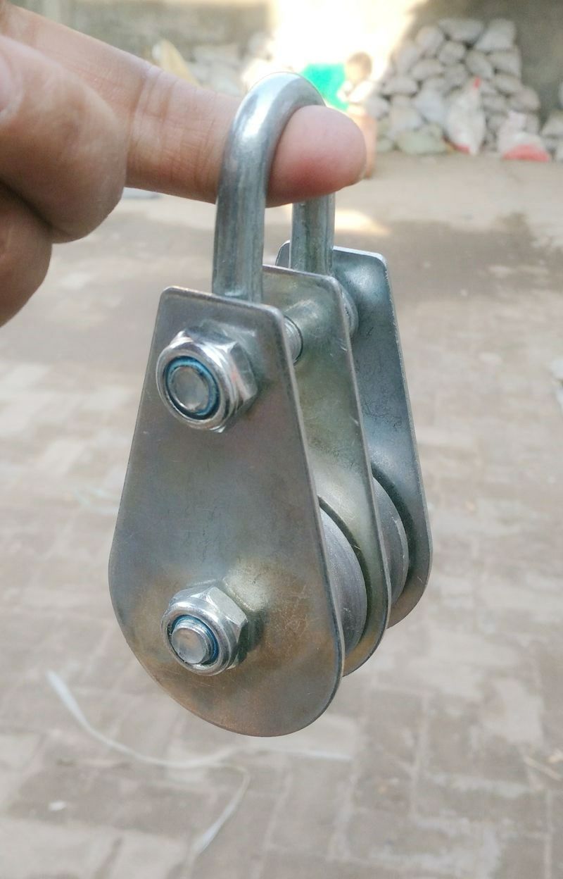 滑轮电缆钩丝绳u槽行车单轮双滑轮电缆组轴承起重双轮吊环滑车02吨