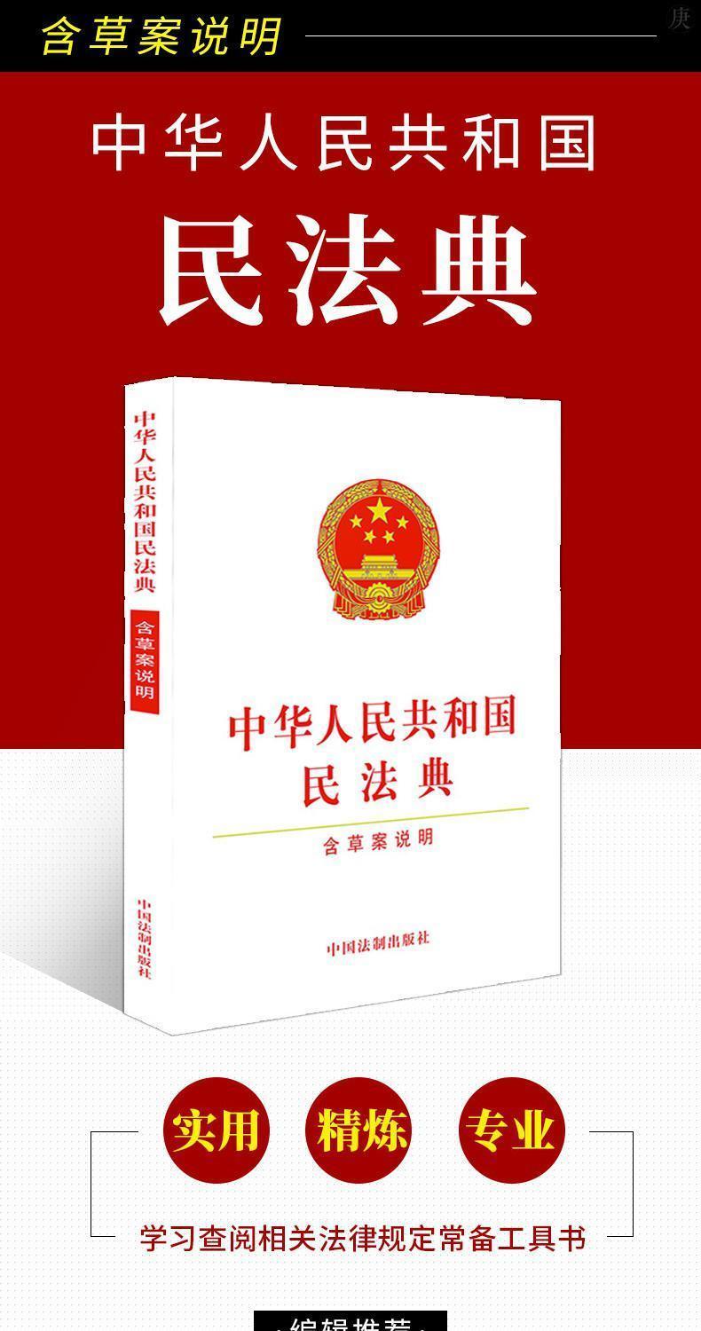 2020年新修订版民法典大字版白皮单行本 中华人民共和国 烫金 中华